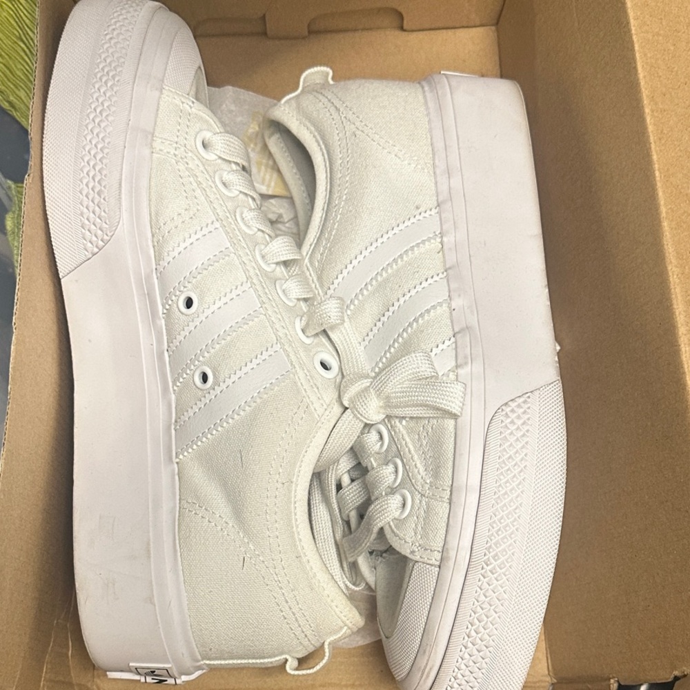 Classic White Canvas Women's Adidas Sneakers